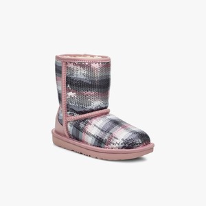 Ugg Classic Short II Rainbow Klassiska Stövlar Barn Grå/Rosa (956430LRU)